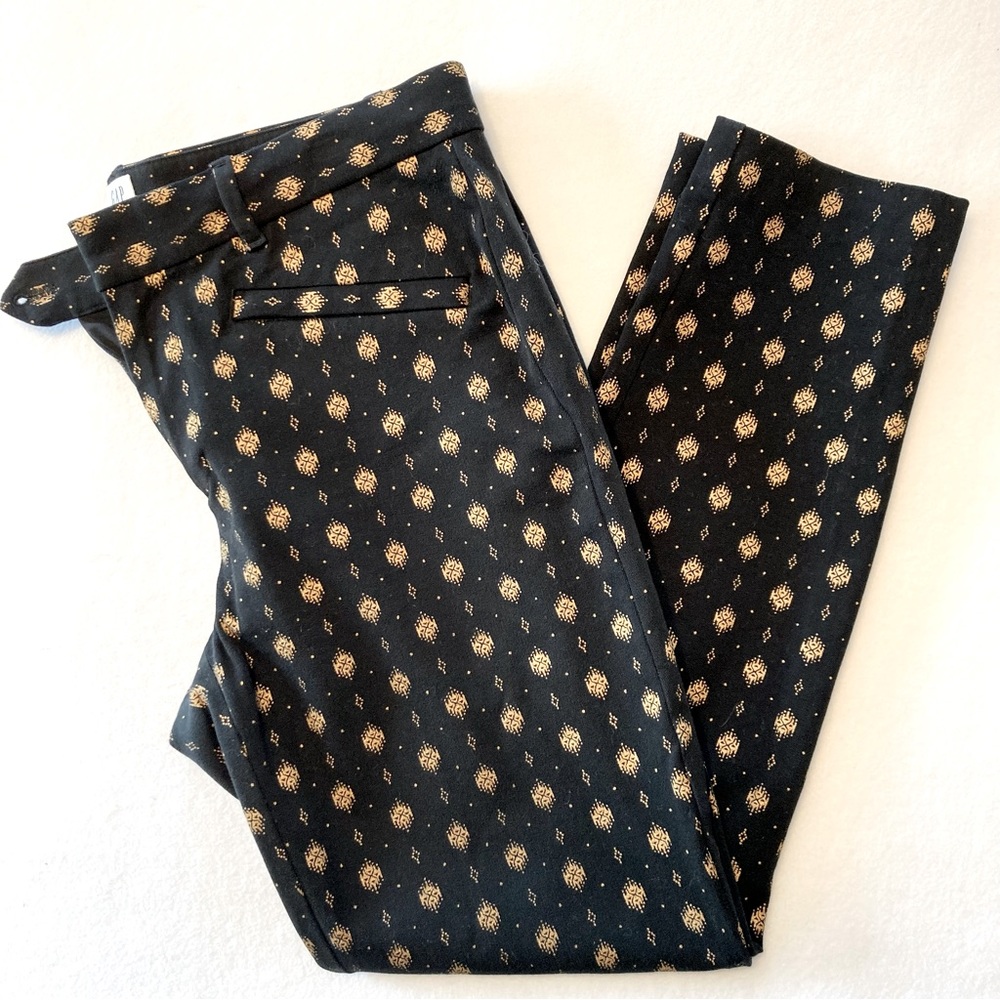 Gap skinny black metallic ankle pants cotton spandex size M